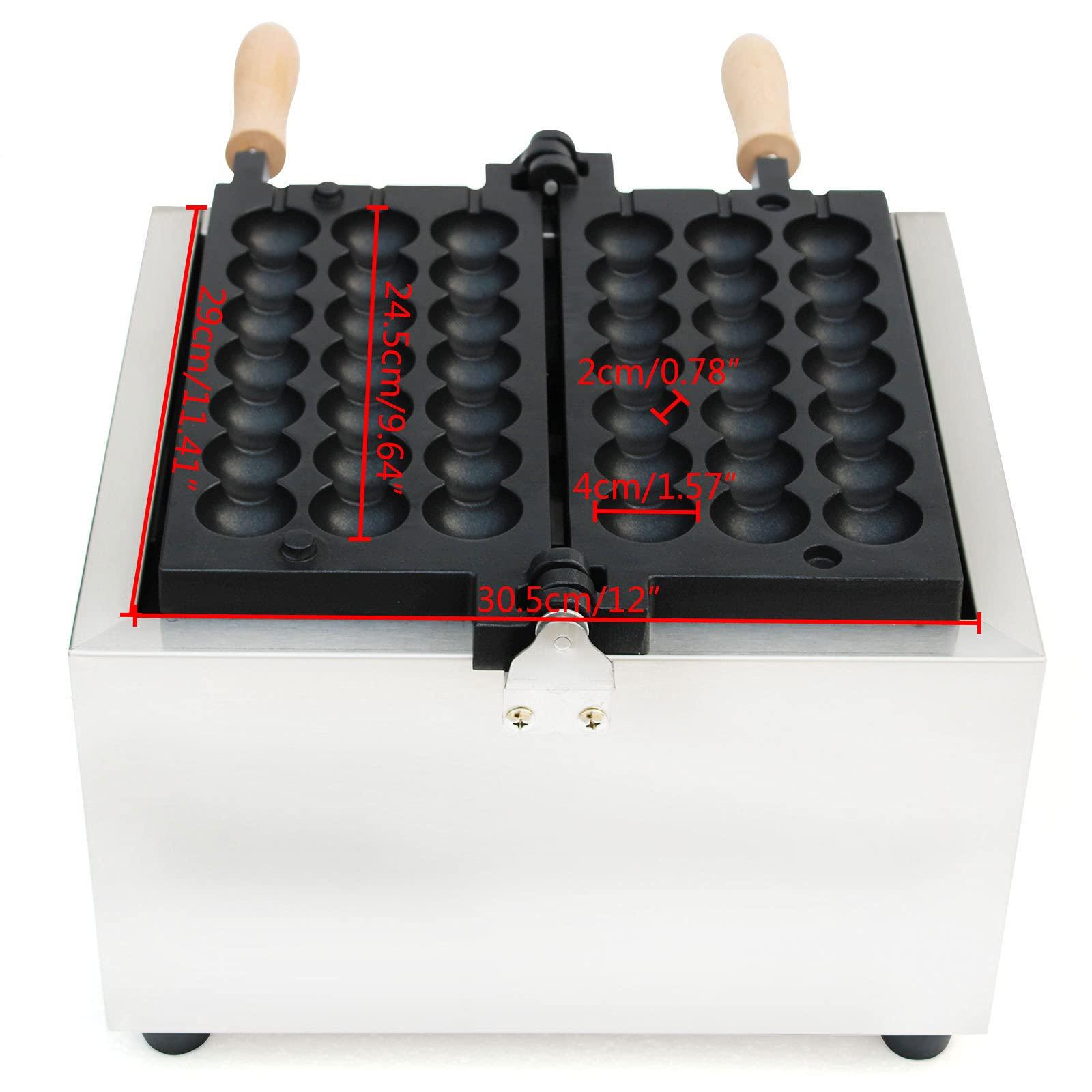 HAPPCUCOE Commercial 42 pcs Donut Ball Waffle Maker Waffle Baker Machine Nonstick Egg Hot Dog Baker Machine 1500W for Bakeries, Restaurants, Kiosks, Canteens