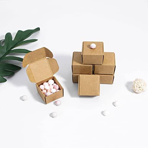 Sdootjewelry Sdootjewelry Small Gift Boxes 100 Pack, Kraft Gift Boxes Bulk 1.57 1.57 0.98, Ring Boxes Bulk, Small Cardboard Boxes for Jewelry Packaging, Brown
