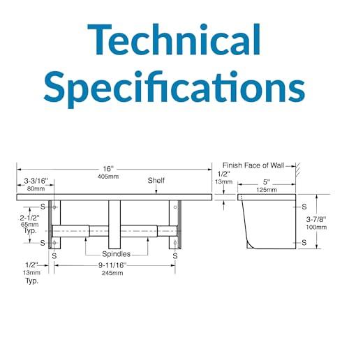 Bobrick Bobrick Toilet Tissue Dispenser with Utility Shelf, Surface-Mounted, Satin-Finish Stainless Steel, Holds Two Standard Rolls, Dual Roll Capacity, Ideal for Commercial Restrooms (Model B-2840)
