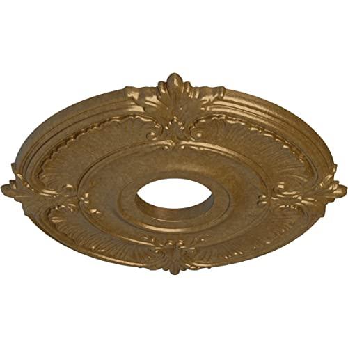 Ekena Millwork Ekena Millwork CM18ATPAS Attica Ceiling Medallion, 18\"OD x 4\"ID x 5/8\"P (Fits Canopies up to 5\"), Hand-Painted Pale Gold