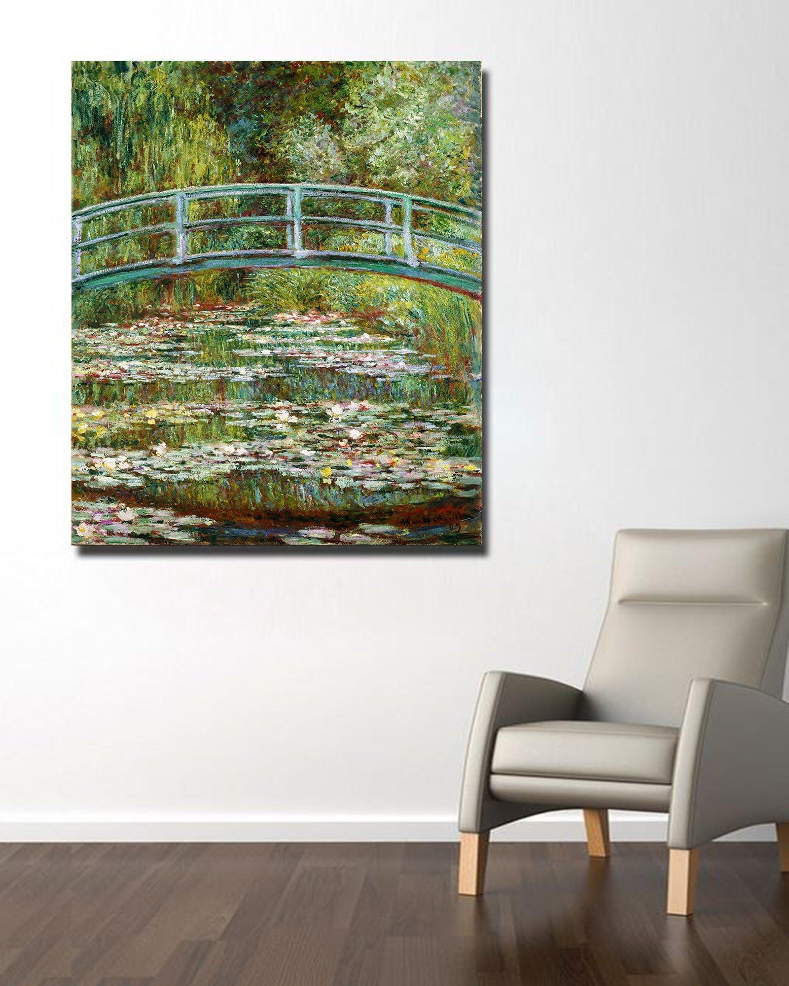 Niwo ART Niwo ART - Water Lily Pond 1899, by Claude Monet - Oil painting Reproductions - Giclee Canvas Prints Wall Art for Home Decor, Stretched and Framed Ready to Hang (24\"x20\"x1.5\")