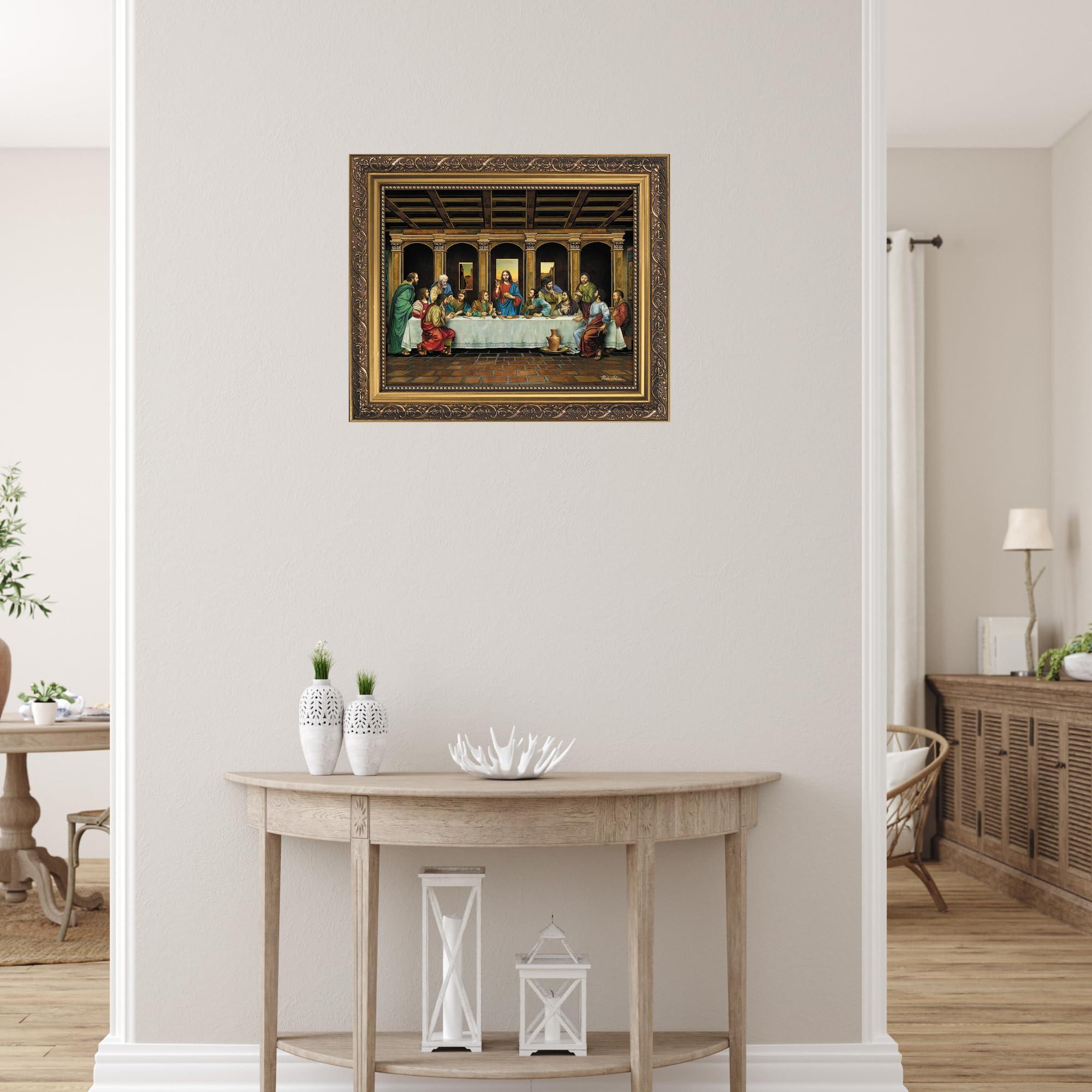 Needzo Last Supper Framed Print, Religious Wall Art Decor, 11 x 13 Inches