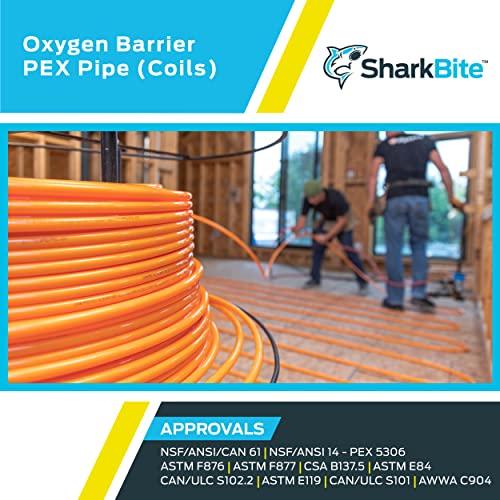 SharkBite SharkBite 3/4 Inch x 300 Feet Orange PEX Pipe, Oxygen Barrier Flexible Water Tubing for Radiant Heating, U870O300