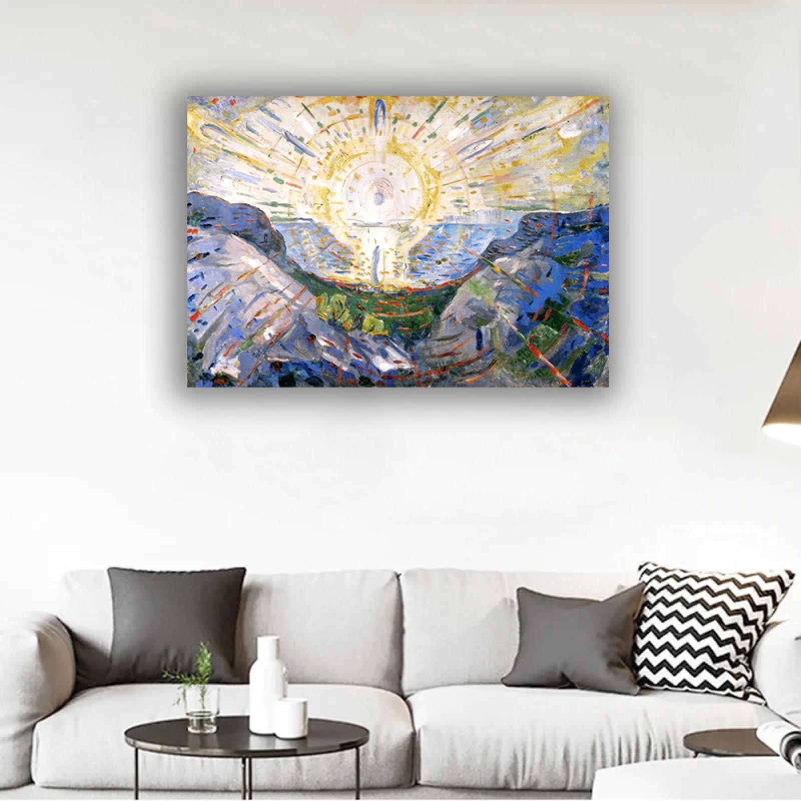 FITSEN " The Sun " Famous Paintings Modern Artwork Print On Canvas Oil Painting Reproductions Canvas Wall Art for Living Room 20x30cm Frameless