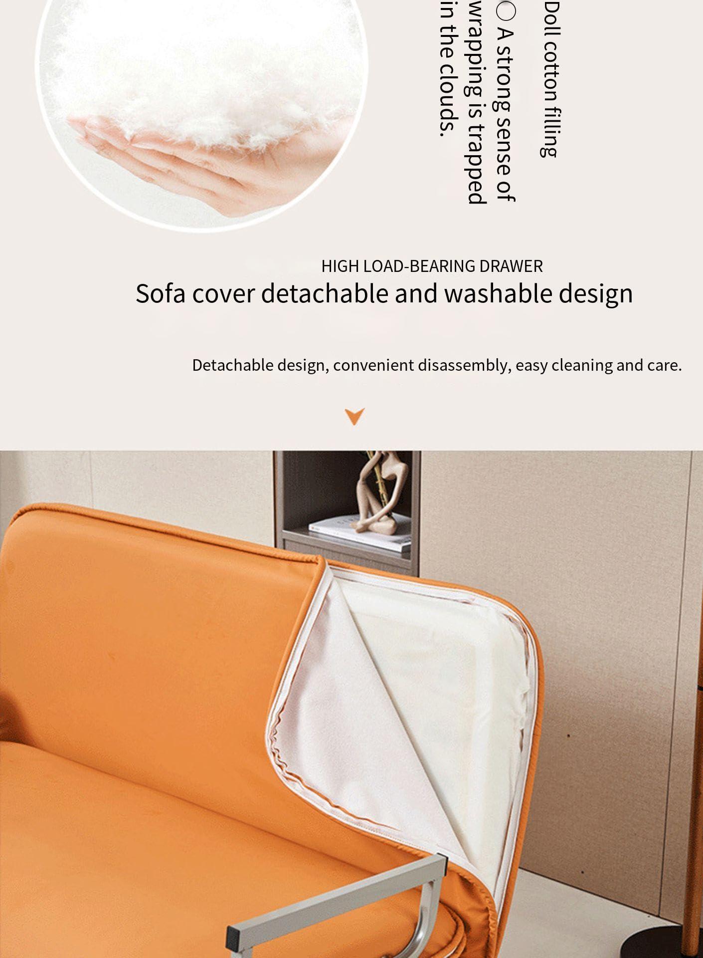 ESRADA Sofa Bed, Small Room Apartment Folding Guest Bed, Nordic High-end Folding Sofa Bed, Easily Assemble Couch C-120cm