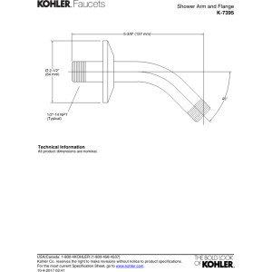Kohler SHOWER ARM & FLANGE