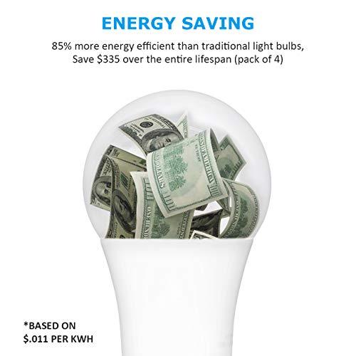 comzler comzler GU24 Base A19 LED Bulb 9W Equivalent 80W, 2 Pin LED Light Bulb 2700K Warm White CRI 85, 900LM,Non-dimmable Bulb for CFL Replacement 4 Pack
