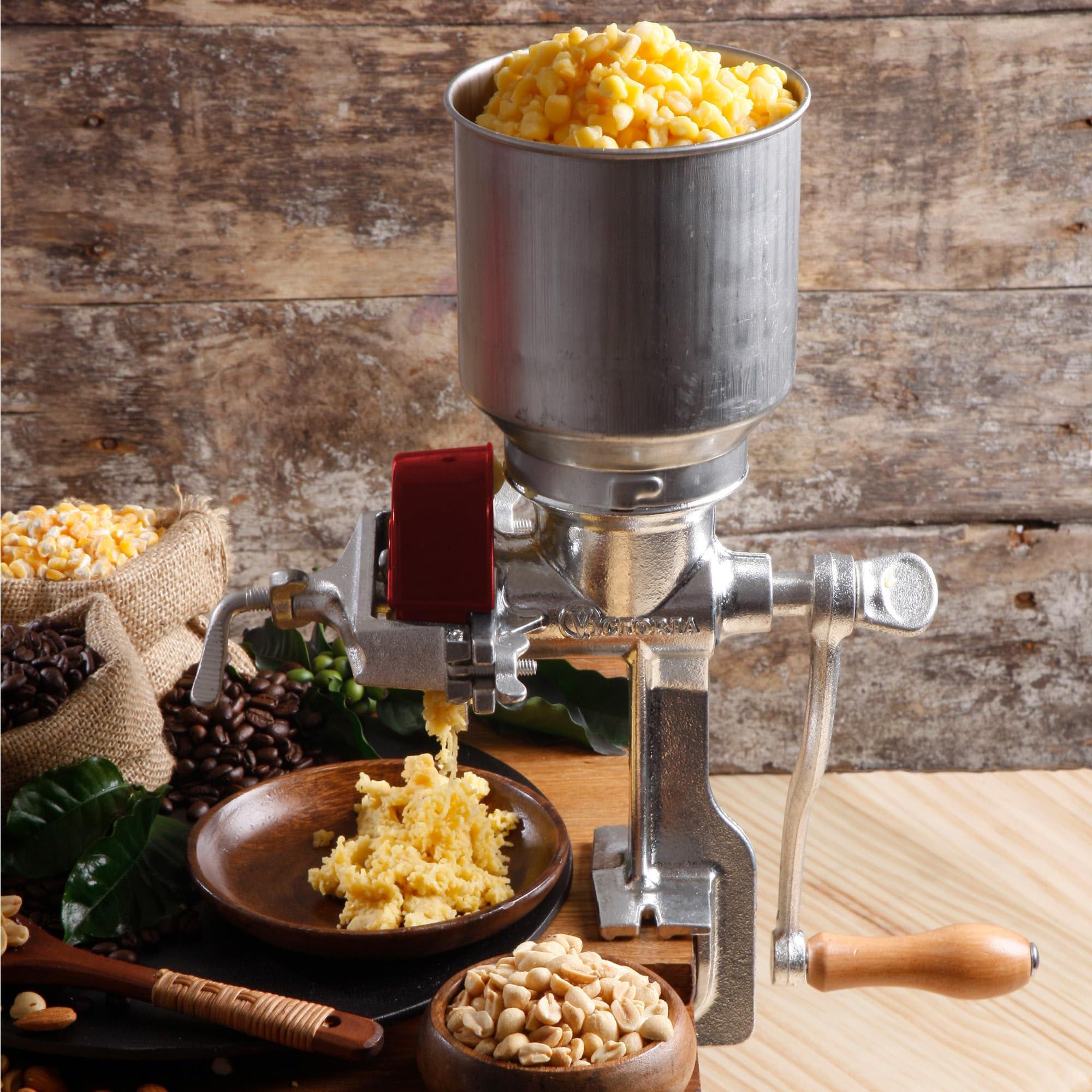 Victoria Victoria Manual High-Hopper Grain Grinder, Made in Colombia, Silver