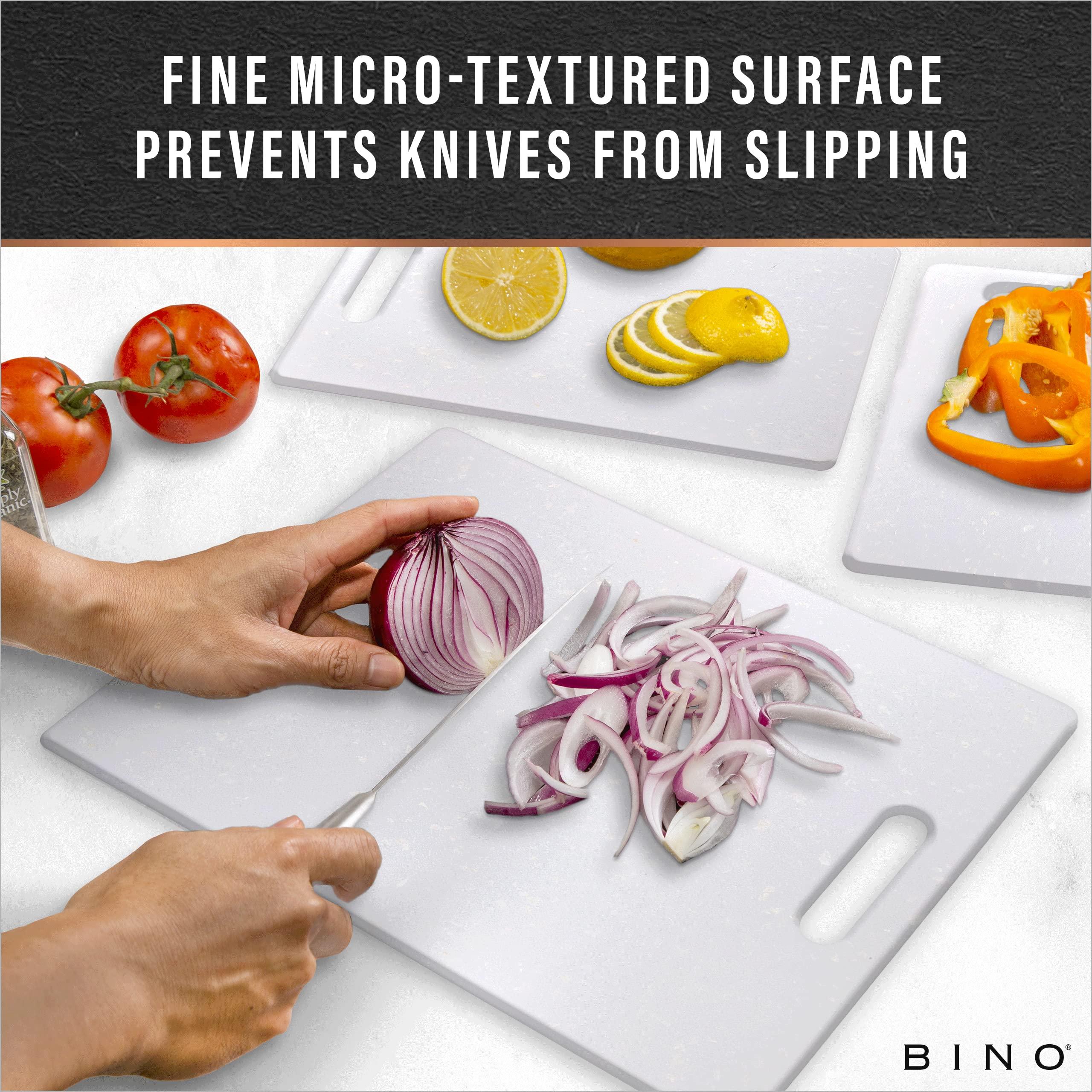 BINO BINO Cutting Board - 3-Piece Chopping Boards | BPA-Free Plastic, Durable, Multipurpose, Dual-Sided, Dishwasher Safe, Easy to Clean | Charcuterie Accessories | Home & Kitchen Utensils Frosted Granite