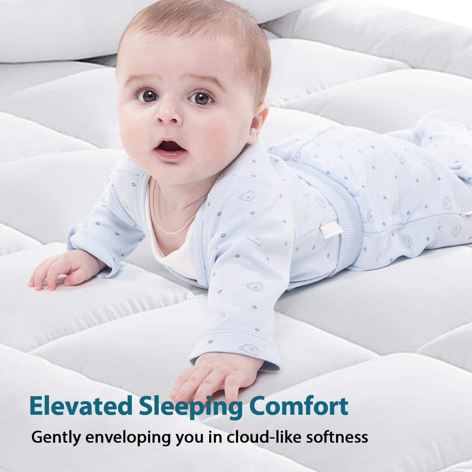 CYMULA CYMULA King Size Mattress Topper - Extra Thick Cooling Mattress Pad Cover for Back Pain - Soft Mattress Protector Firm Bed Topper Pillow Top with 8-21 Inch Deep Pocket 3D Snow Down Alternative Fill