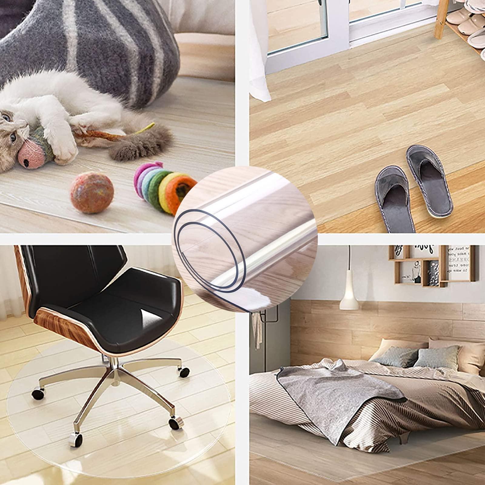 generic Runner Rug Clear Vinyl Plastic Floor Runner Protector3.3x10.2 FT Heavy Duty Floor Runner/Protector for Hardwood Floors Clear Plastic Rug, Can be Cut Transparent 1.5mm/0.06in