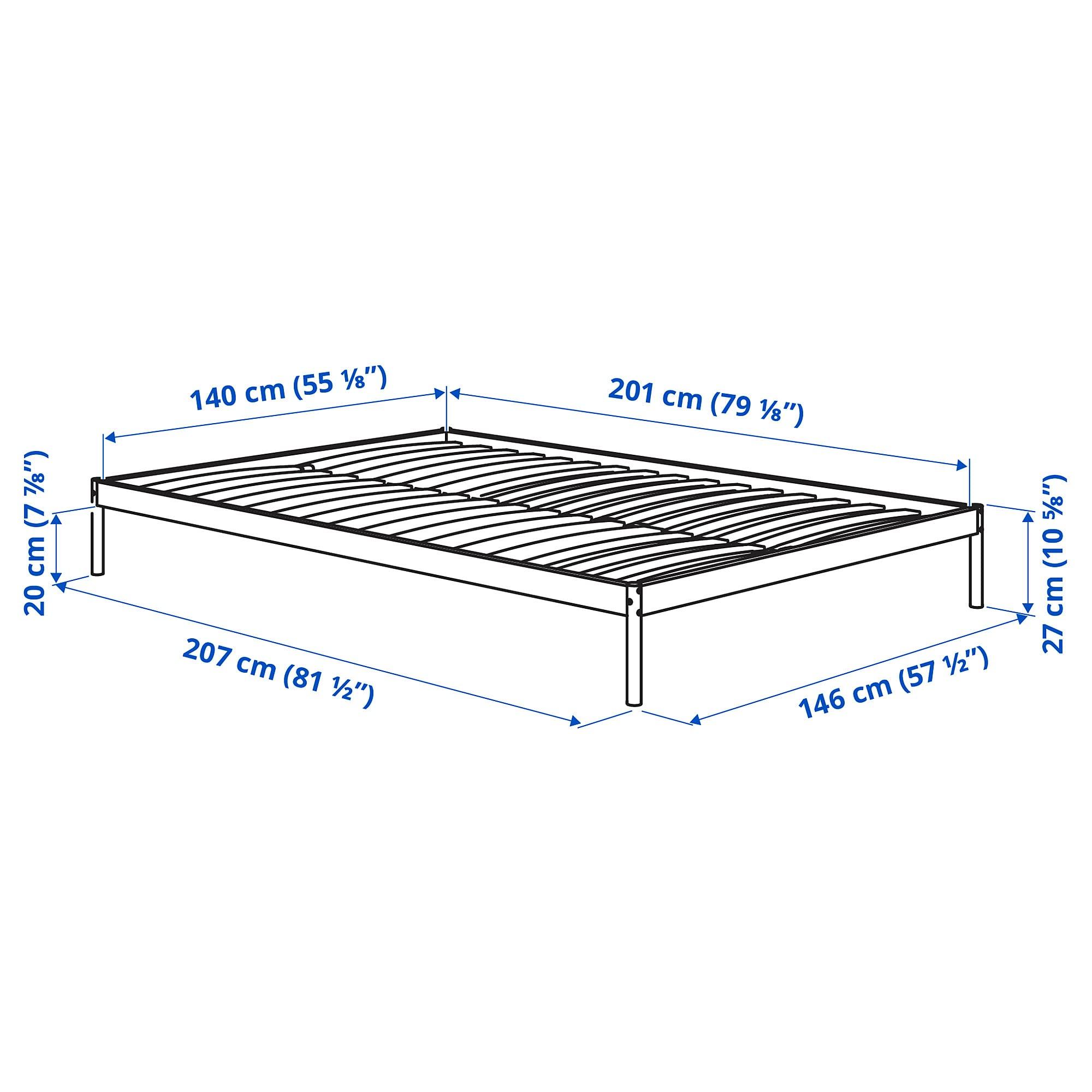 IKEA Ikea VEVELSTAD bed frame, 140x200 cm, white
