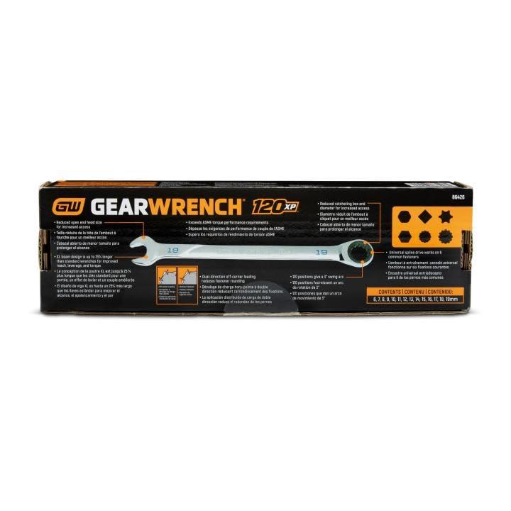 GEARWRENCH GEARWRENCH Universal Spline XL Ratcheting Combination SAE Wrench Set - 86426