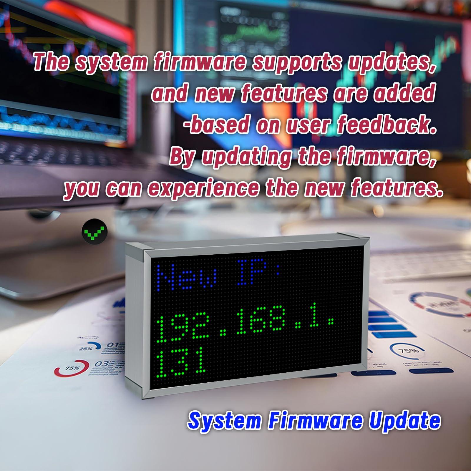 Vastarry Vastarry Real-Time Crypto Ticker Bitcoin Stock Ticker Monitor Display Digital Clock Weather, Temperature, Humidity, 64 * 32 Pixel Screen