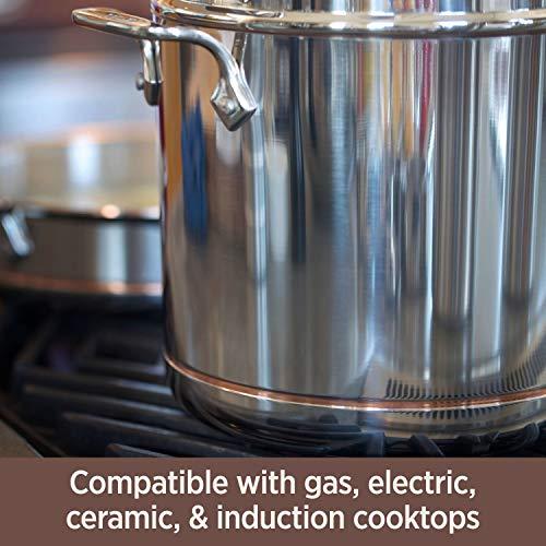 All-Clad All-Clad Copper Core 5-Ply Stainless Steel Sauce Pan 2 Quart Induction Oven Broiler Safe 600F Pots and Pans, Cookware Silver