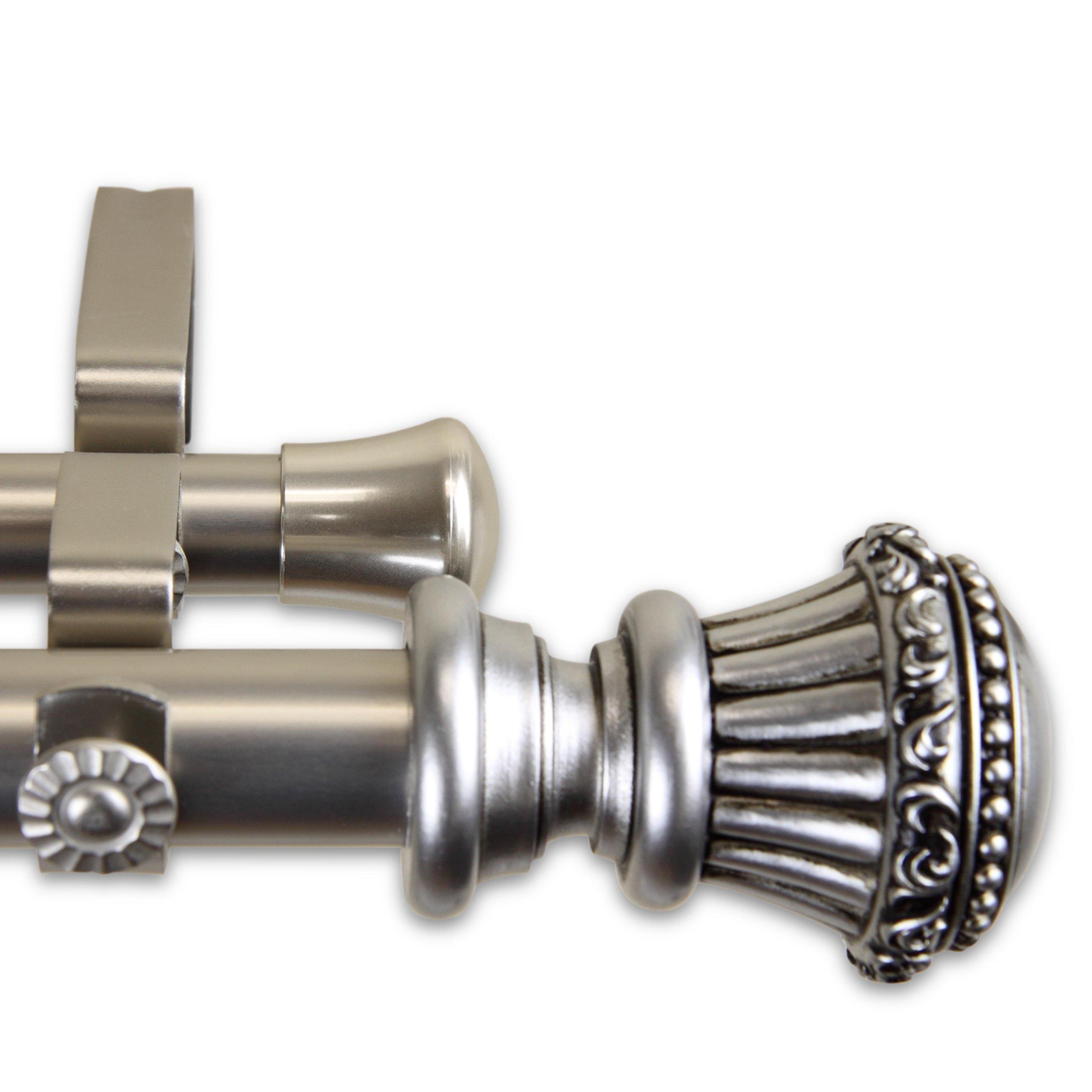 Rod Desyne Rod Desyne 1" Chance Double Curtain Rod, 120-170 inch, Satin Nickel