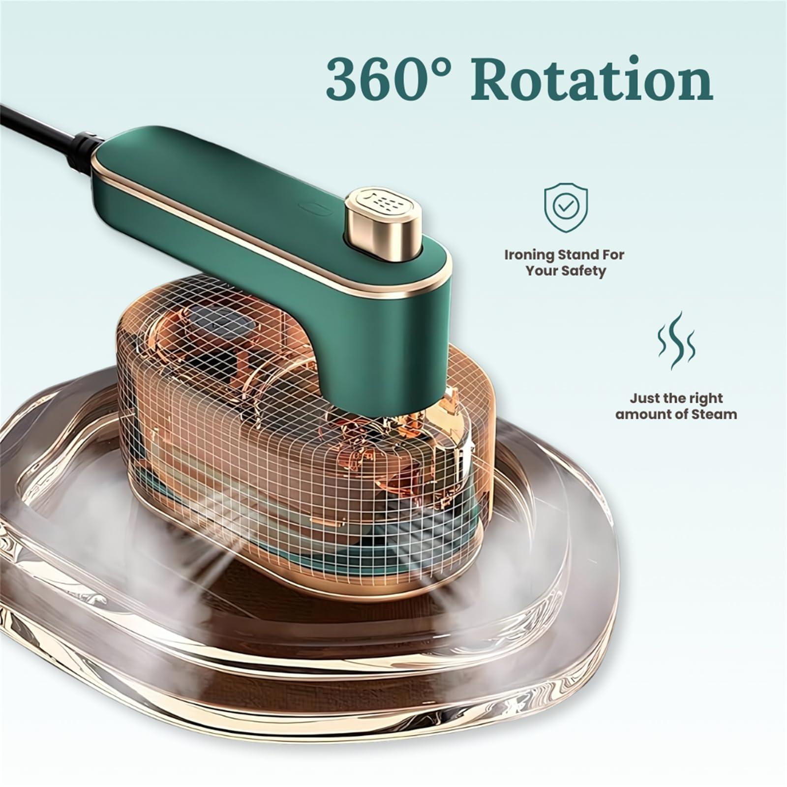 Evstyr Mini Travel Steam Iron Cordless, Travel Steamer for Clothes Portable Mini Handheld Rsteamer Shirt Ironing Machine (White)