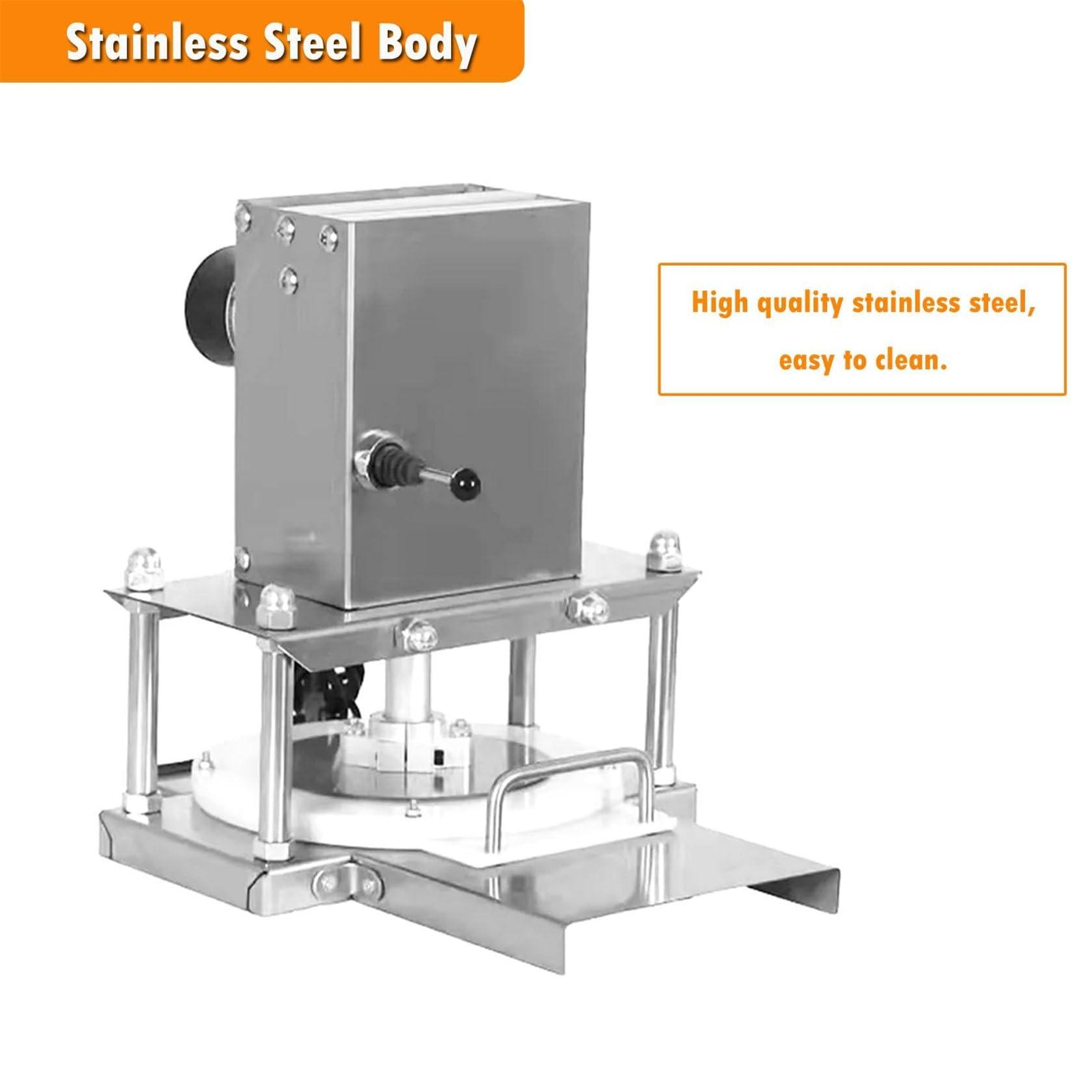 NYMFEA NYMFEA Pizza Dough Press Electric Pastry Machine Electric Tortilla Press 8.66\" Diameter Stainless Steel Commercial Pizza Dough Machine Tortilla Making