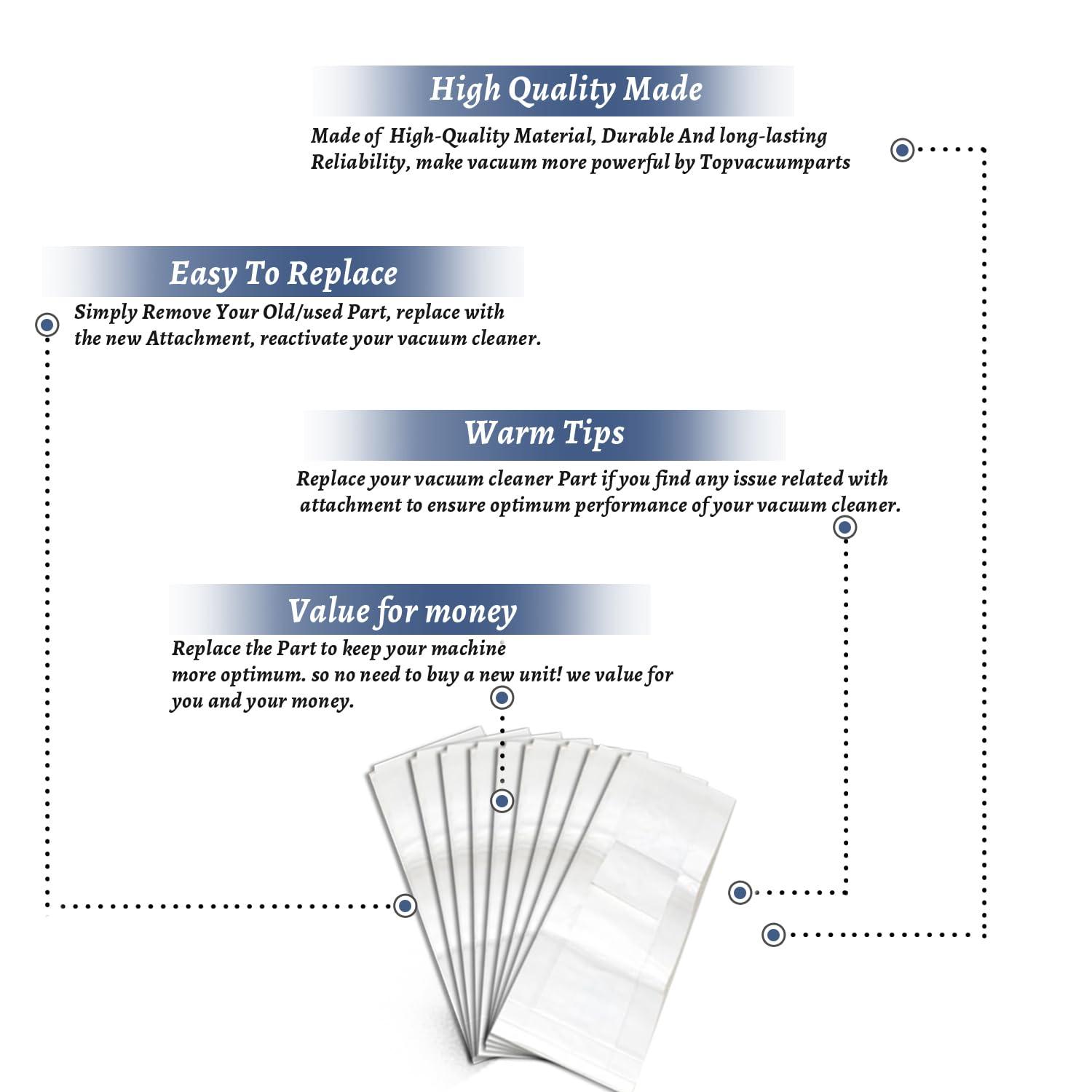 TOP VACUUM PARTS (9) Replacement Part for Eureka Style F & G Vacuum Cleaner Upright-2 PLY # Compare to Part 54924C-10