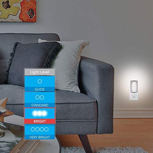 GE GE CoverLite Automatic LED Night Light, White Finish, Plug-In, Soft White, Dusk to Dawn Sensor, Energy-Efficient, Ideal for Hallways, Kitchens, Bathrooms, Bedrooms, Offices, 37300