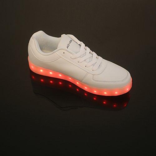 ACEVER ACEVER USB Charging Shoes Women\'s LED Shoes LED Sneakers Valentine\'s Day Prom Party Cosplay (US85/EU39/UK6.5/CHN41 for Women)