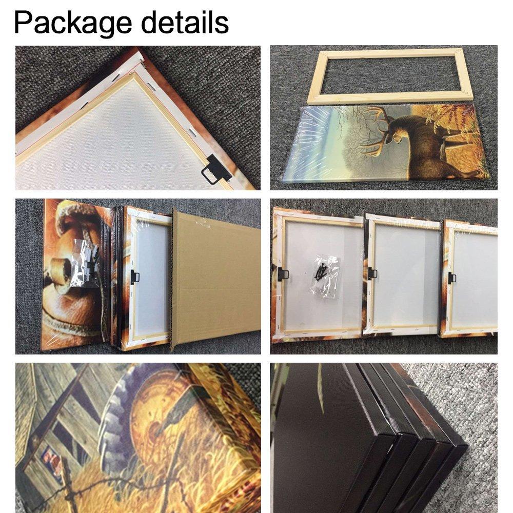 TUMOVO TUMOVO 3 Piece Wall Decorations for Living Room Calgary Skyline Wall Art Downtown Cityscape Poster Prints on Canvas Modern Calgary, Alberta, Canada Home Decor Framed Ready to Hang (20 x 40 inch x3)