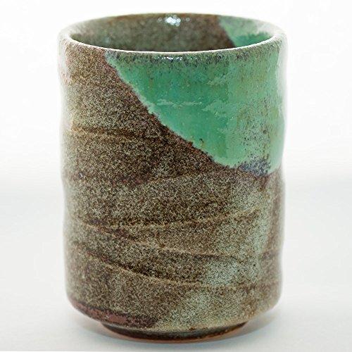 ISSIKI JAPAN Ceramic Japanese tea cup, MINOYAKI, Aoshino, Chisuji, Yunomi (Set of 2) 5 fluid ounce