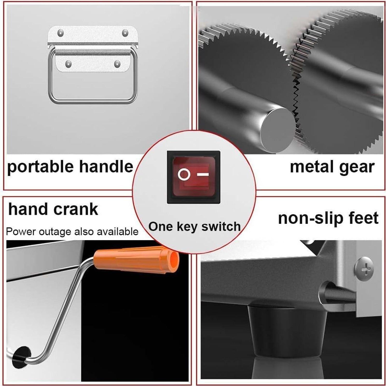 aromaoveite Meat Cutter Cutting Machine | 2.5mm -21mm Cube Shredded Meat 330LB/H 850W Home&Commercial Electric Stainless Steel Chicken Fish Beef Meat Vegetable Slicer,10mm