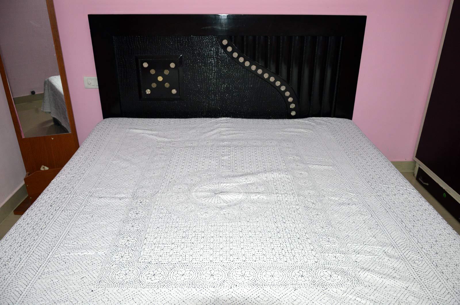 Marusthali Indian Handmade kantha Bedspreads Cotton Applique Bedspread Traditional Bed cover Indian Cotton Applique Cut work Bed sheets