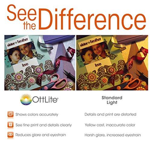 OttLite OttLite 13 Watt Magnifier Task Lamp with 2X Magnification and Swivel Base, Dark Gray