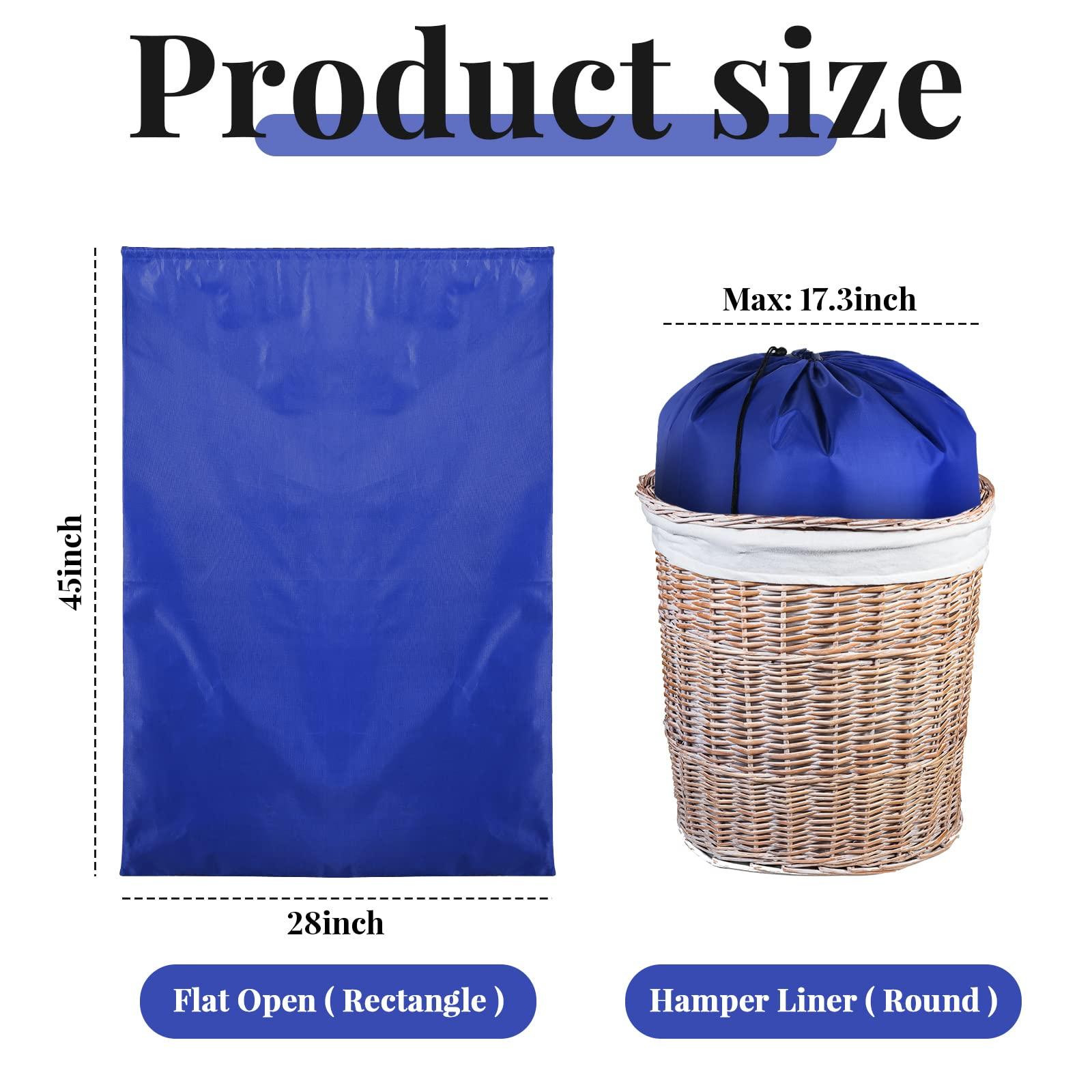 Woanger Woanger 12 Pack Extra Large Laundry Bag Bulk 28 x 45 Inch Washable Travel Laundry Bag with Drawstring Fit Hamper Basket heavy duty Laundry Bags for college, dorm Home Camping(Blue)