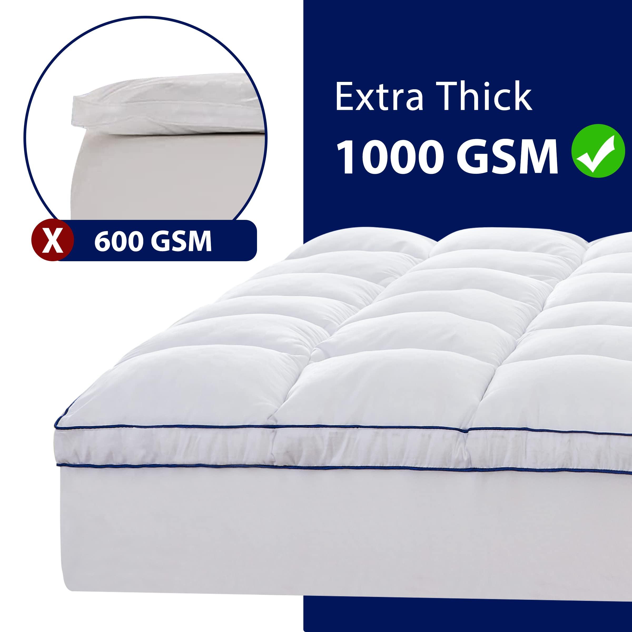 Hokway Hokway Twin XL Mattress Pad, Mattress Topper with 8-21\" Deep Pocket, 1000GSM Down Alternative Overfilled, Quilted Fitted Pillow Top Soft Cooling Mattress Protector