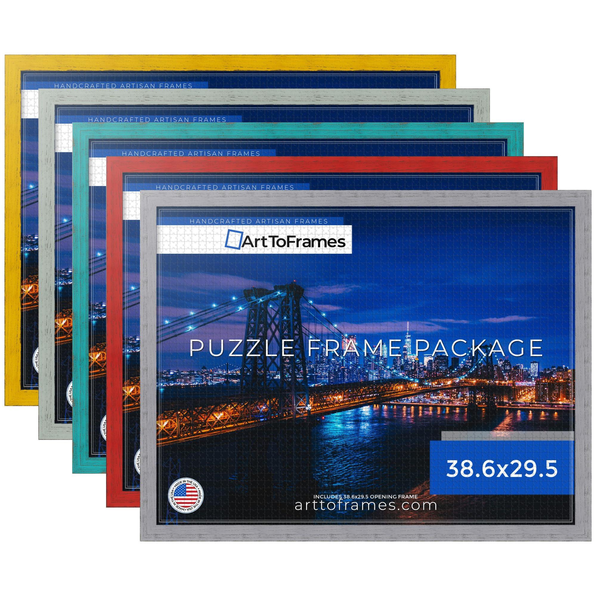 ArtToFrames ArtToFrames 38.6x29.5 INCH/98x75 CM Blue Frame for 2000 piece Puzzles.This 1.50 Inch Custom Wood Puzzle Frame is Turquoise - Comes with Economy Acrylic (PuzzleSM-ECO150-TUR-38.6x29.5)
