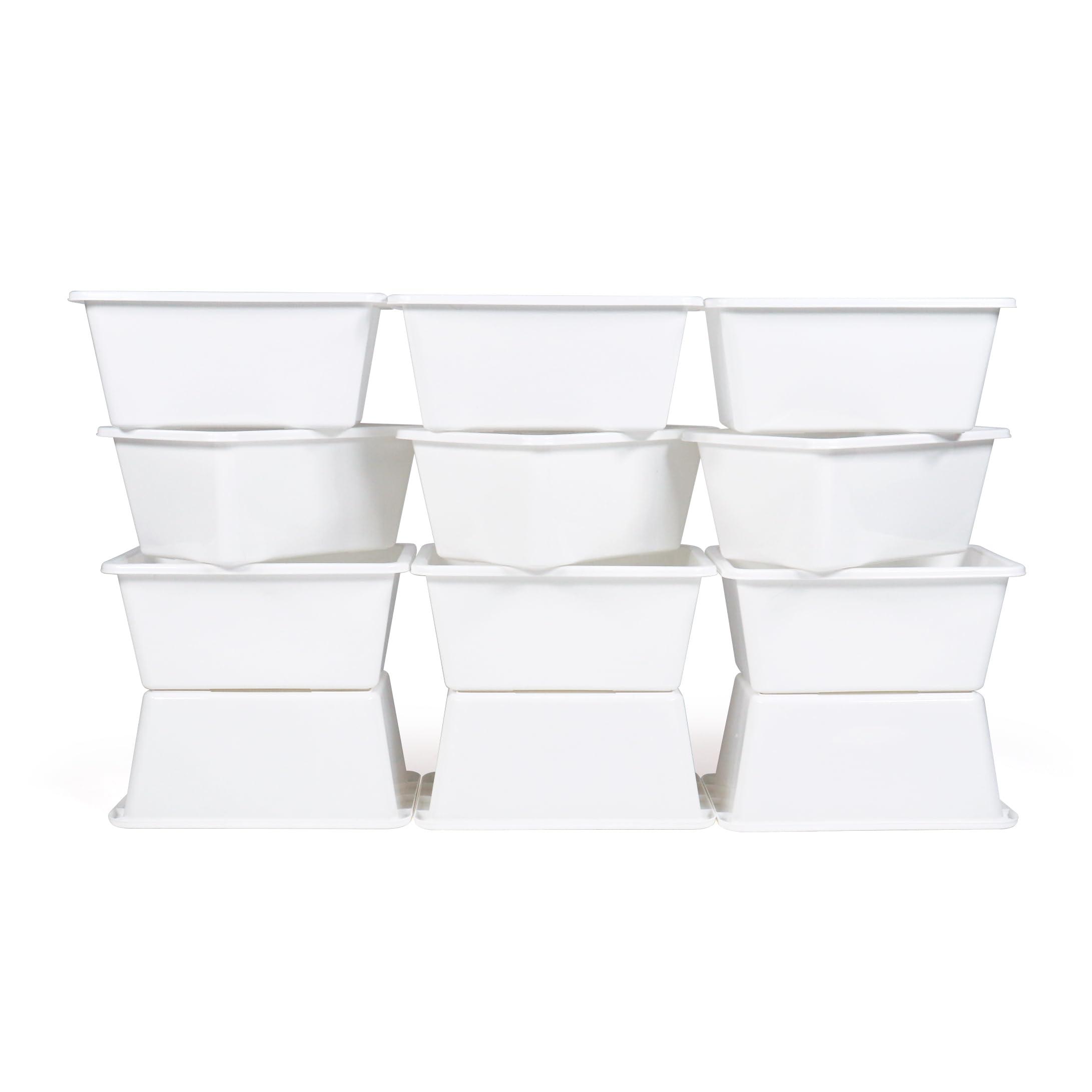 Humble Crew Humble Crew Toy Storage Bins for Kids, Set of 12, White, Small - Sturdy, Colorful Plastic Storage Bins for Classroom, Playroom, Nursery, and More - Premium Toddlers Toy Organizer Bins