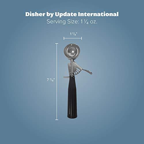 Update International Update International DP-30 1.25 Oz. Stainless Steel Black Disher