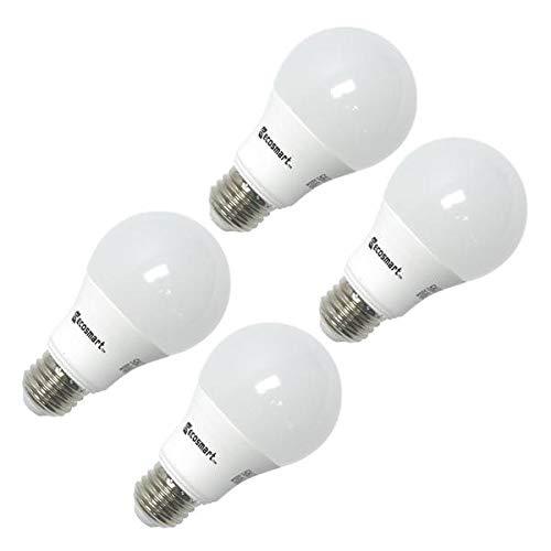 EcoSmart (4 Pack) Ecosmart A19 LED 60 Watt Replacement (8.5W) Daylight White (5000K) 840 Lumens Energy Star Rated Medium Base E26 Dimmable Regular Shaped Light Bulbs