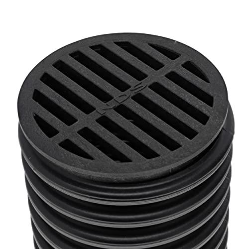 NDS NDS 11, 4 in. Round Grate Cover Connects to 4 Inch Drain Pipes & Fittings, for Small Lawns, Landscaping and Patios, Black Plastic