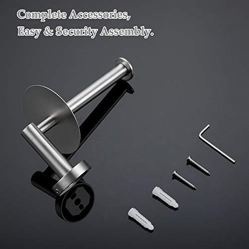 Aomasi Vertical Toilet Paper Holder, Aomasi SUS304 Stainless Steel Toilet Tissue Roll Hanger with Round Plate, Bathroom TP Roll Organizer, Wall Mounted, Brushed Nickel