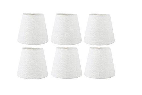 Upgradelights Upgradelights White Linen 6 Inch Empire Clip on Chandelier Lampshade (Set of 6) 3.5x6x4.5