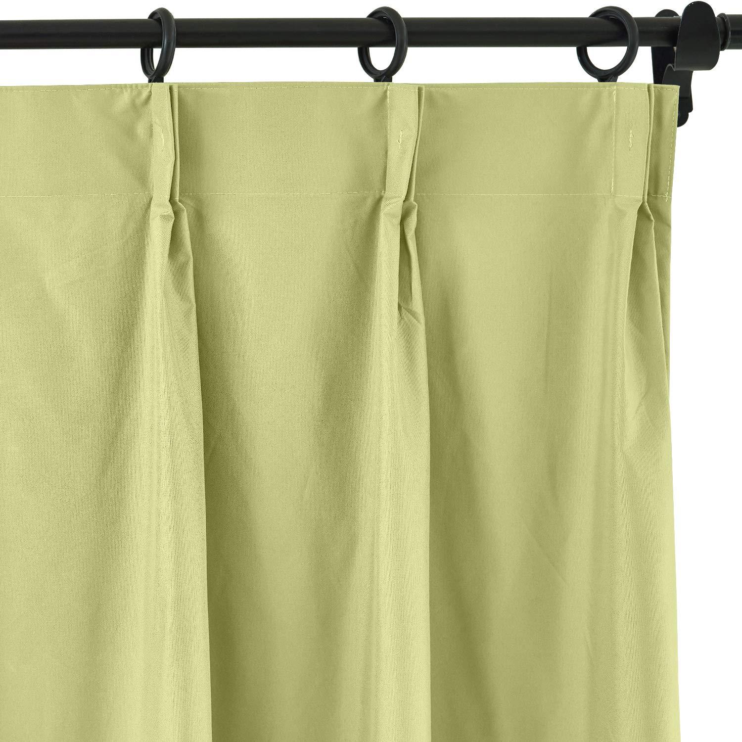 ChadMade ChadMade Total Blackout Panel Pinch Pleated Drape with Foam Coated Liner Privacy Protection Full Shading Panel for Shift Worker Day Light Sleeper Bedroom (Apple Green, 1 Panel)