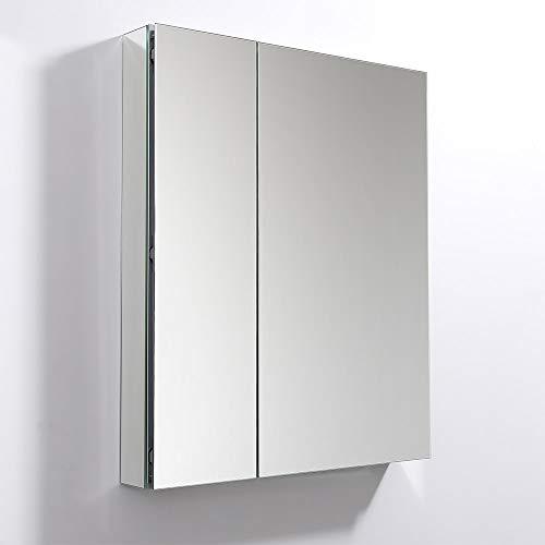Fresca Fresca Bath 30\" W x 36\" H Modern Bathroom Medicine Cabinet with Mirrors, Recessed or Wall-Mount Installation, 4 Adjustable Glass Shelves, 2 Mirrored Doors - #FMC8091