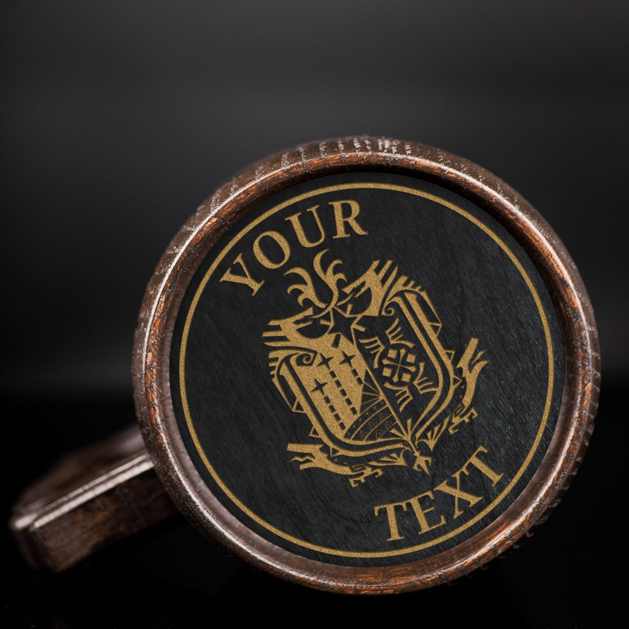 WildMugs MHW Beer Mug, MHW Personalized Stein, Wooden Tankard