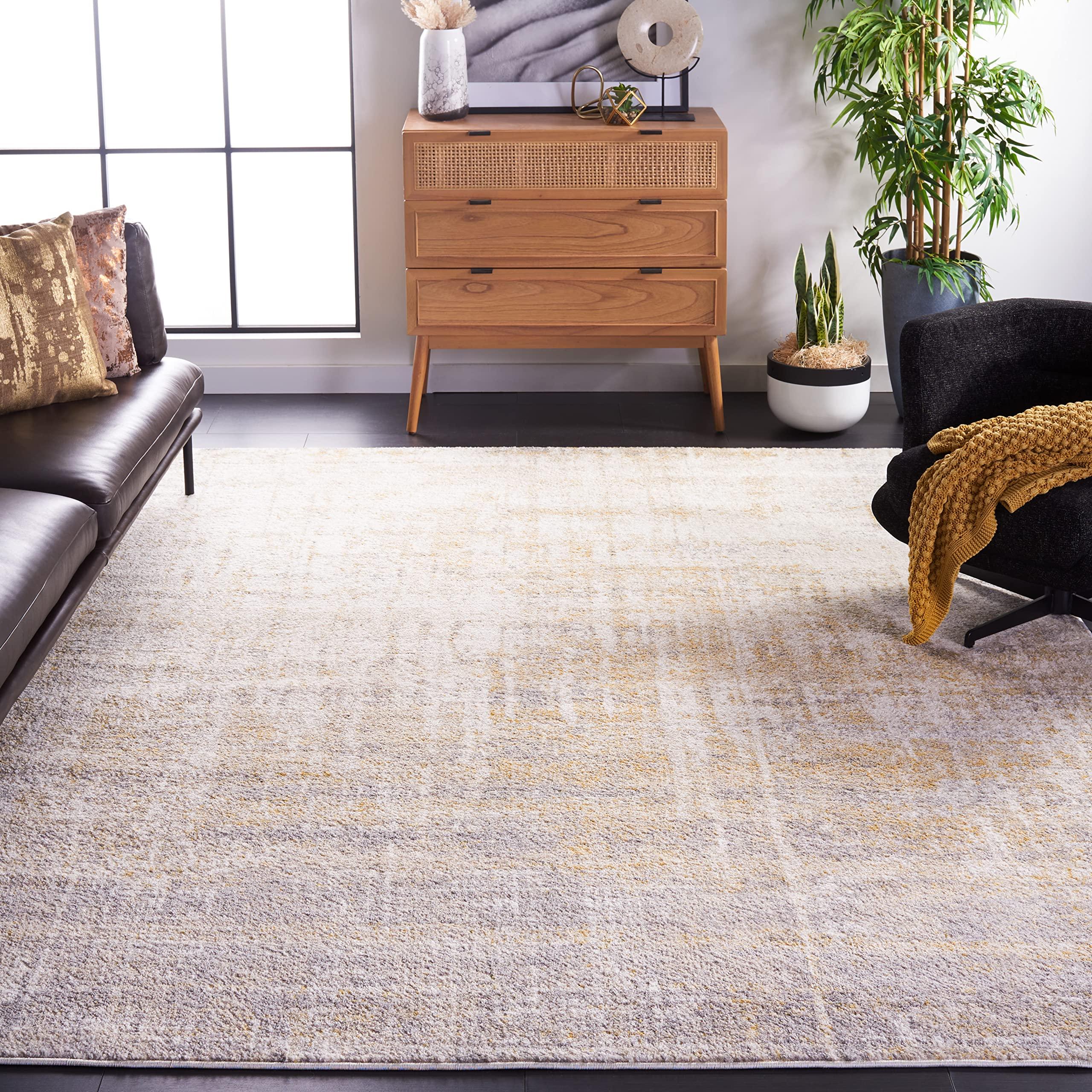 Safavieh SAFAVIEH Adirondack Collection Area Rug - 8' x 10', Creme & Gold, Modern Abstract Design, Non-Shedding & Easy Care, Ideal for High Traffic Areas in Living Room, Bedroom (ADR207A)