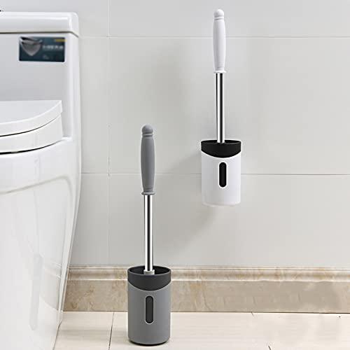IURDSGIEOOOEWSU Toilet Brush Household Long Handle Toilet Brush Full Angle Decontamination Soft Brush Household Toilet Brush Suit Bathroom Toilet Brush Holder (B) (A)