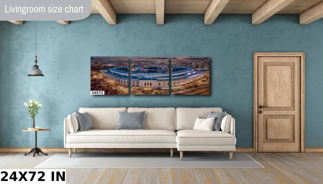 Generic Yankees Baseball Stadium Photo Print - Bronx NYC Pinstripes Fall Afternoon Aerial Photography- New York Sports Stadium Travel Canvas for Home Room Wall Decor