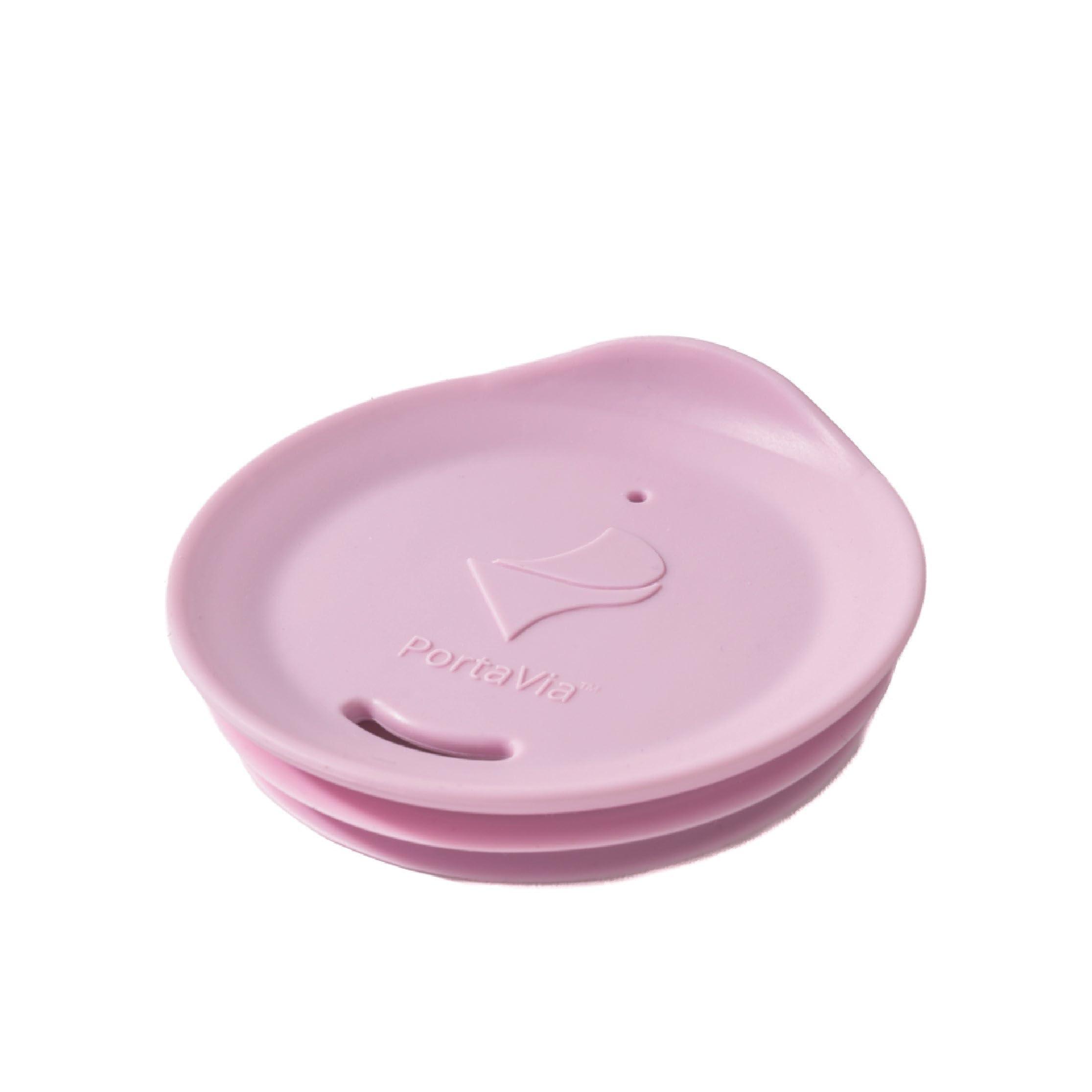 Porta Via Porta Via Reusable Coffee Cup Silicone Lid Fits Most Tumbler, Water Bottle, & Ceramic Coffee Mug Between 2.6\" - 3\" Dishwasher-Safe Ceramic Travel Mug Lid Keeps Hot Cups Hot (Small - Purple)