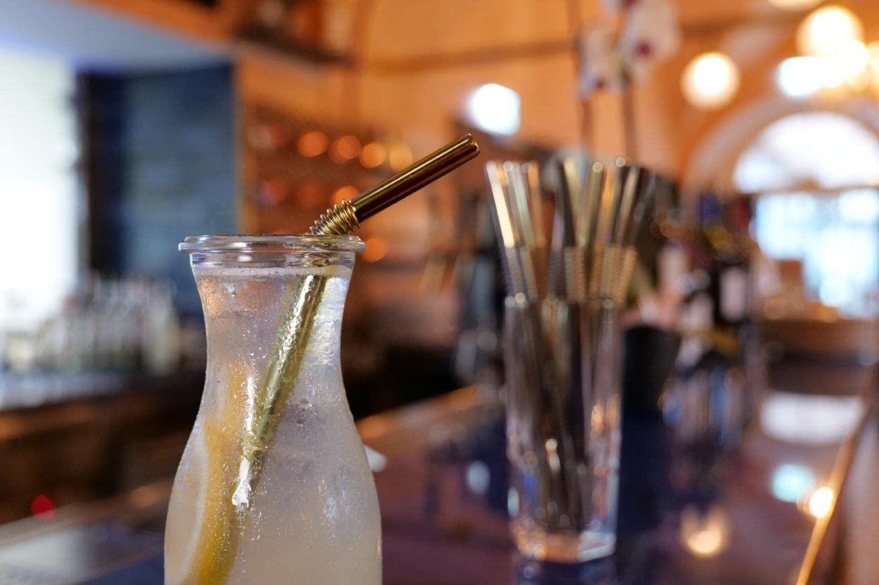 Nuts Bendable Straw | The Only Flexible Stainless Steel Straw | Patented & Hygienic Certified | Metal Straw | Reusable | Drinking Straws | 4 pcs Set + Straw Brush Cleaner (golden)