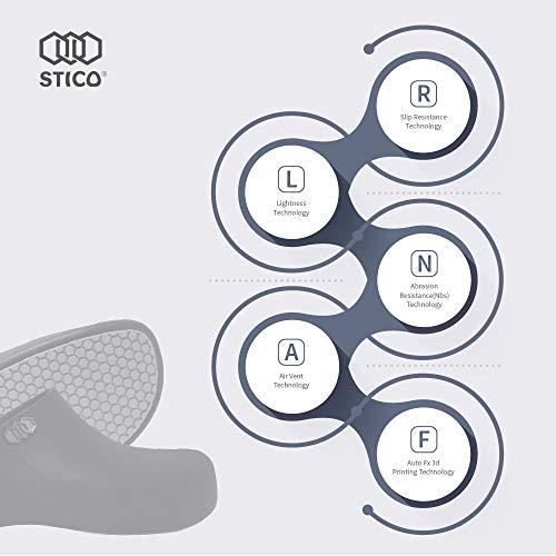 Stico Stico Men\'s Slip Resistant Chef Clogs, Professional Non-Slip Work Shoes with Air Vents for Restaurant Hospital Nursing Garden [Black/US Men 5]