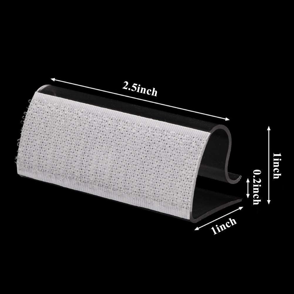 Odowalker Odowalker 50 Pieces Table Skirt Clips Clear Plastic with Hook Fastener for Table Cover Table Skirting Tablecloth Table Edge (0.6\"-0.8\"(Strip Shape))