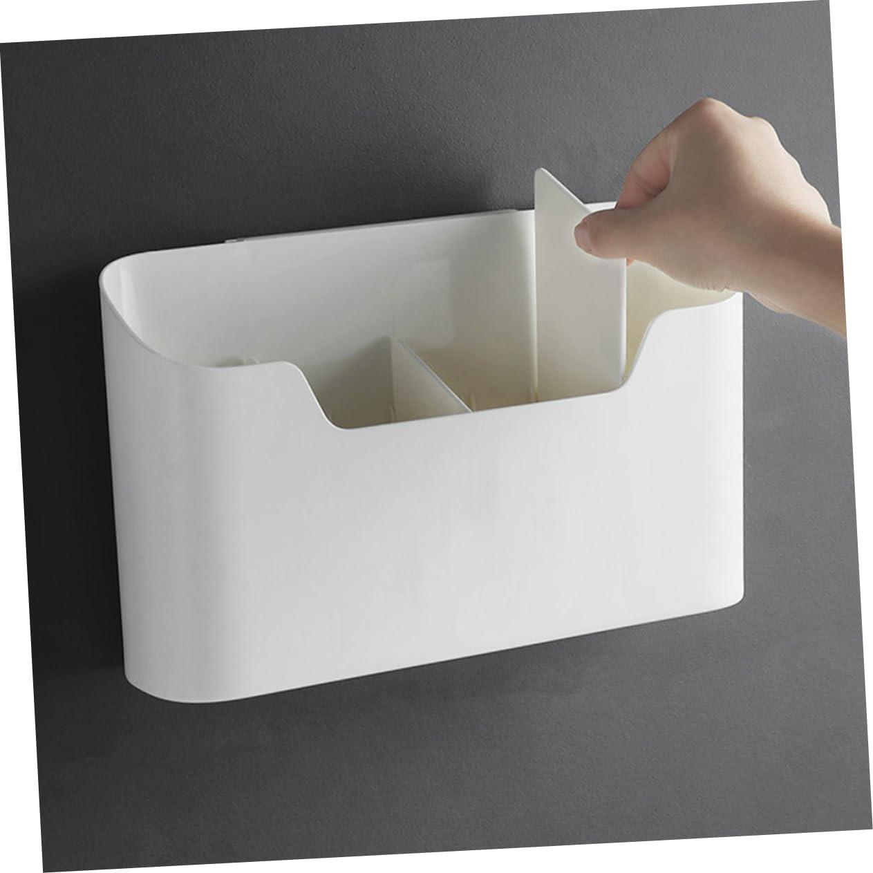 VOSAREA VOSAREA Bathroom Convenience Wall Storage Box White Large Organizer Box for Toothpaste Toothbrush Makeup Brush